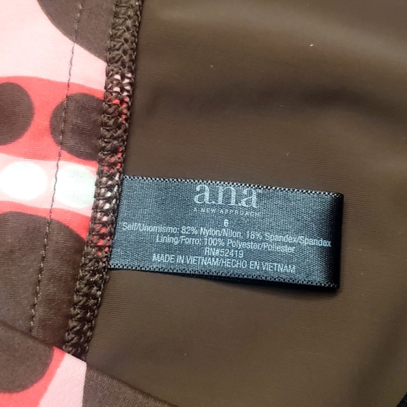 Ana Tankini SwimSuit Brown/Pink Polka Dot Size 8 - Picture 5 of 14